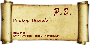 Prokop Dezsér névjegykártya